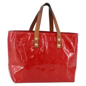 LOUIS VUITTON Monogram Vernis Reade PM Hand Bag Red Rouge M91088 LV Auth ka280